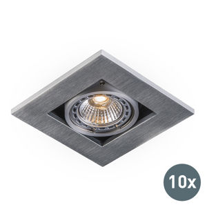 Sada 10 moderných zapustených bodových svetiel z hliníka s hrúbkou 3 mm - Qure